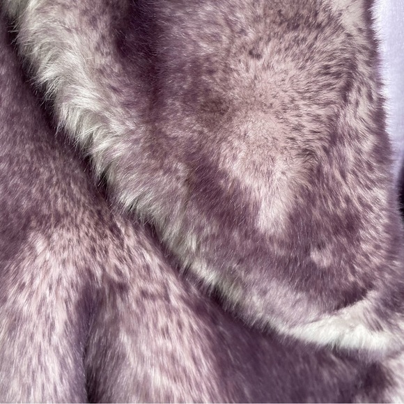Libra Purple Faux Fox Fur Vintage Style Opera Coat - Picture 4 of 8